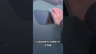 Satisfying Windscreen Defrosting With Bag Of Water [upl. by Ennayk]