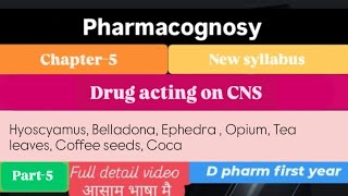 Drug acting on CNS  Unit5 L5  Pharmacognosy  D pharm 1st year thevarshapharma5954 [upl. by Tayyebeb]