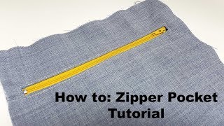 Sewing Tutorial  Zipper pocket Tutorial [upl. by Elac]