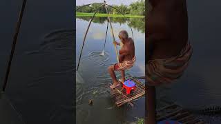 Old Village man catching Fish  Amazing Fishing with net [upl. by Anahtor292]