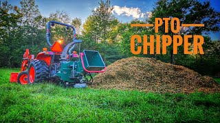 See what a PTO Wood Chipper Can Do with your Compact Tractor [upl. by Nus]