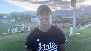 Postgame interview with Mississippi State center fielder Sierra Sacco [upl. by Aeret771]