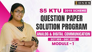 S5 KTU 2019 Scheme QP Solution  ECE  ANALOG amp DIGITAL COMMUNICATION  ECT305  Module 1 DEC 2022 [upl. by Elbart341]