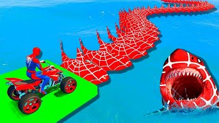 الأبطال الخارقين على القضبان دوامة قمع جسر SPIDERMAN on Motorcycle in Spiral Spider Bridge Ride [upl. by Mancino]