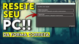 Como RESETAR O WINDOWS 1011 Para as Configurações de Fábrica sem o Disco de Instalação 2024 [upl. by Adnola]