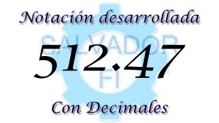 Notación Desarrollada con Décimales  Salvador FI [upl. by Elvis]