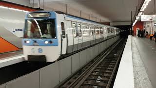 MF77 IDFM  Arrêt à la station Fort dAubervilliers sur la ligne 7 du métro parisien [upl. by Ellehcirt]