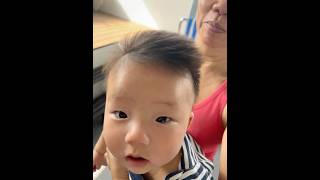 Baby Liam cute face Superman funny hair [upl. by Aihgn]