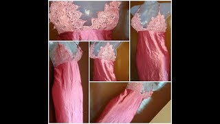 DIY Night gown  lacegownwithnosewingmachine DIYLace nightgown Make nightgown nosewing machine [upl. by Hemphill]