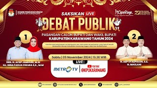 LIVE  DEBAT PUBLIK PASANGAN CALON BUPATI DAN WAKIL BUPATI KABUPATEN KARAWANG TAHUN 2024 [upl. by Malliw468]