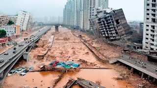 Massive destruction in China and Vietnam Flow of water collapse bridges Super Typhoon Yagi [upl. by Fransisco]