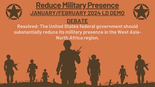 LD Demo Debate  Reduce US Military Presence JanFeb 2024 LD Topic [upl. by Anilah538]