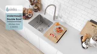 33 inch Undermount Double Bowl Kitchen Sink Stainless Steel by Stylish® S322XG Beryl [upl. by Hanan920]