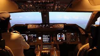 Boeing 747 Home Cockpit  Fairbanks PANF Alaska dawn landing [upl. by Craig]