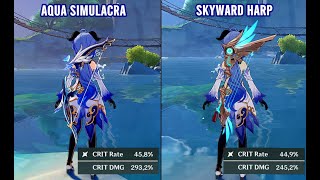 Ganyu  Aqua Simulacra vs Skyward Harp  Weapon Comparison [upl. by Divadnoj180]