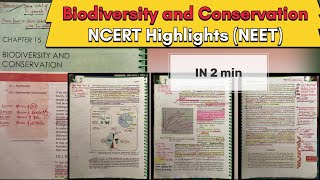 Biodiversity and Conservation  NCERT HIGHLIGHTS  Ecology  neet neet2024 biology [upl. by Puri278]