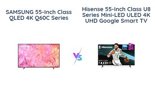 🔥 Samsung QLED 4K Quantum HDR vs Hisense U8 MiniLED 4K UHD Google TV 🌈💥🎮 [upl. by Leatri620]