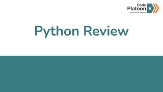 W1D4 Python Review [upl. by Palocz]