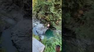 waterfall cliffdiving travel dive pnw diveinstructor nature divetrip adventure diveclub [upl. by Hoem]