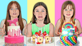 CAKE DECORATING CHALLENGE Big Sister VS Little Sisters [upl. by Eilyk]