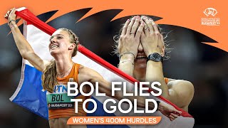 Femke Bol blazes to 400m hurdles gold  World Athletics Championships Budapest 23 [upl. by Vadnee]