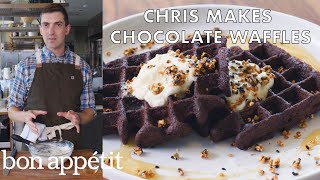 Chris Makes Chocolate Waffles  From the Test Kitchen  Bon Appétit [upl. by Lseil]