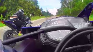 ROAD RACE➠ 2017 Yamaha YZFR3 TOPSPEED [upl. by Yssej]