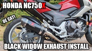 Honda NC750x Black Widow Exhaust Install [upl. by Nimref752]