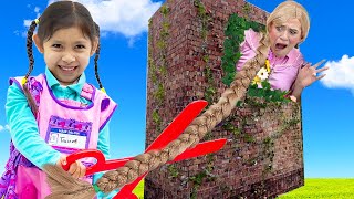 Kids Unite The Great Rapunzel Tower Rescue with Maddie and Jannie [upl. by Nelloc]