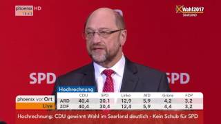 LTW Saarland Martin Schulz zu Wahlprognosen am 26032017 [upl. by Haronid]