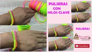 PULSERA NUDO RIZO  REALIZADO CON HILOS CLAVE TERLENKA [upl. by Culberson]