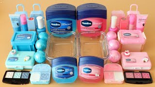 Mixing Pink Vaseline vs Blue VaselineEyeshadow and Makeup Into Slime Satisfying Slime Video vasline [upl. by Enyaz]