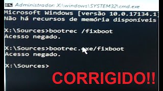 ACESSO NEGADO BOOTREC FIXBOOT CORRIGIDO [upl. by Nellad]