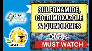 SULFONAMIDE COTRIMOXAZOLE amp QUINOLONES MCQS  PHARMACOLOGY  IMPORTANT FOR GPAT2020 [upl. by Potts]