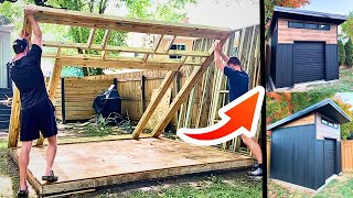 Complete DIY Shed Build in under 5 Minutes  FREE PLANS [upl. by Aivad]