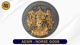 Norse Gods  The Aesir Gold Plating 5 Oz Silver Coin [upl. by Yrot]