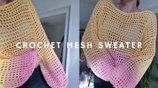 💛 SIATKOWY SWETER NA SZYDEŁKU  LOLLIPOP SWEATER  TUTORIAL [upl. by Innavoig]