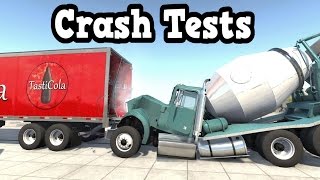 BeamNG Drive  Semi Trailer Underride Bar Crash Tests [upl. by Analak225]