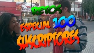 ¡ESPECIAL 100 SUSCRIPTORES  Retos mordidas besos y cachetadas [upl. by Harifaz]