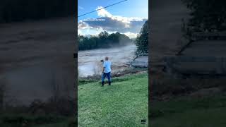 Video shows a bridge in Tennessee collapsing amid powerful floods from Hurricane Helenes remnants [upl. by Neddra]