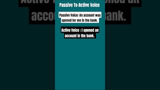 Passive Voice to Active Voice 🙎 Change the voice Learn English Grammar Functional Grammar viral [upl. by Mclain]