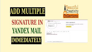 Add multiple signature in yandex mail immediately [upl. by Eniamat]