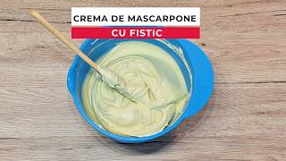 Crema de mascarpone cu fistic fara oua Una dintre cele mai simple creme pentru prajituri [upl. by Burdett527]