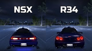 Acura NSX vs Nissan Skyline GTR R34  Need for Speed Carbon Drag Race [upl. by Enitsud]