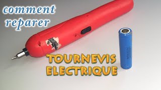 réparation dun tournevis électriquebatterie mortes [upl. by Ainad]