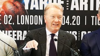 Yarde vs Arthur winner WBO MANDATORY reveals Frank Warren 24 CARAT BAG OF CARROTS [upl. by Ahpla]