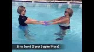 Knee Strengthening Exercise 6 Squats for Lower Body Strength in the Pool [upl. by Esnohpla]