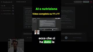 AI per consigli nutrizionali perte science notebooklm [upl. by Derrik]