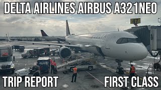 TRIP REPORT Delta Airlines Airbus A321neo FIRST CLASS New York JFK  Atlanta ATL [upl. by Notsle142]