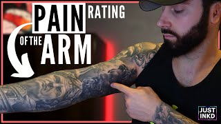 RATING 15 Tattoo Pain LEVELS of the ARM [upl. by Aziul95]